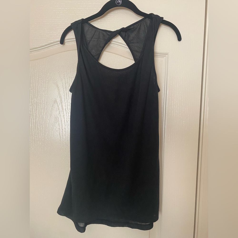 Athleta black twist tank top, size Large